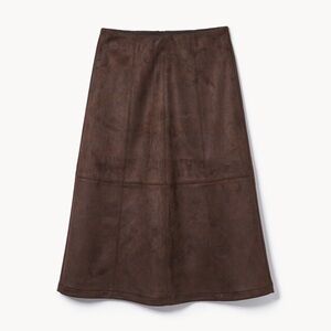 Faux Suede Midi Skirt